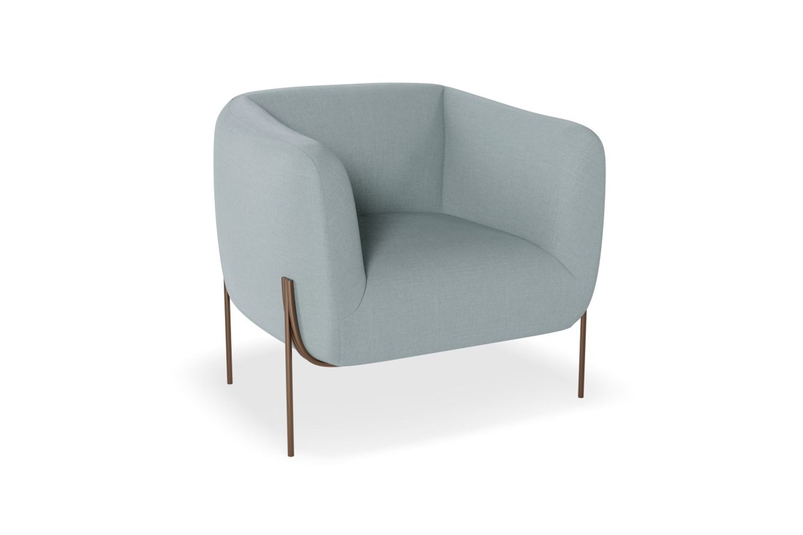 Belle Lounge Chair - Sky Blue - Matt Black Legs