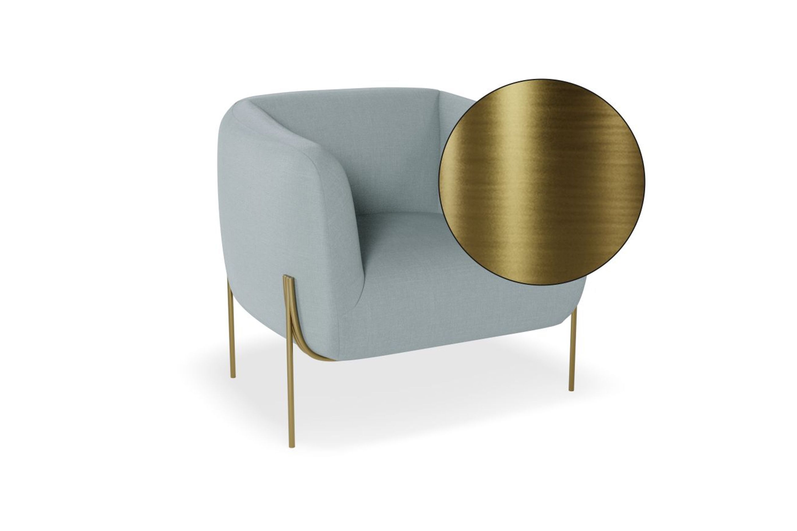 Belle Lounge Chair - Sky Blue - Matt Black Legs