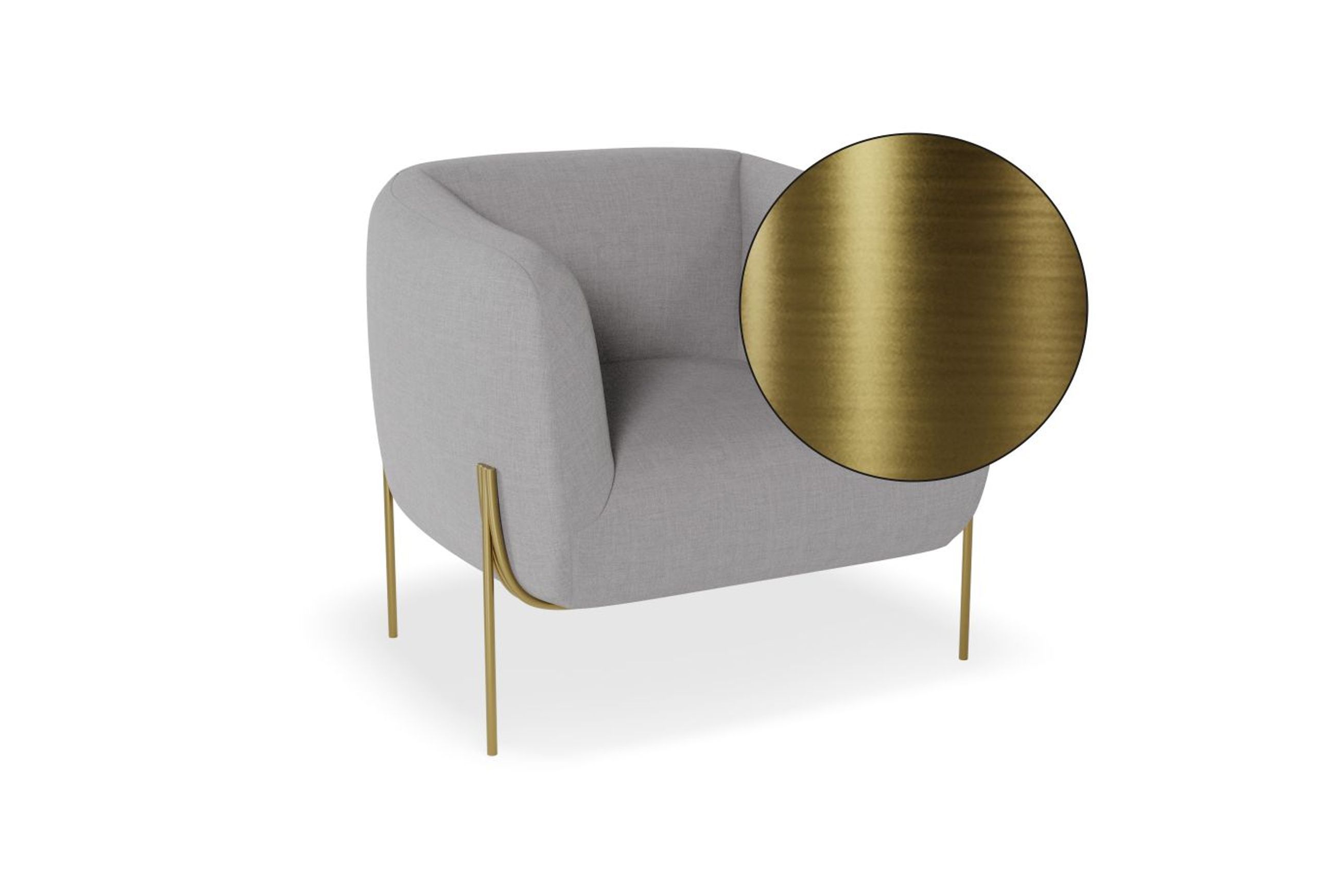 Belle Lounge Chair - Cloud Grey - Matt Black Legs