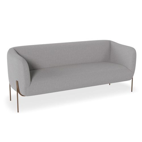 Belle 2.5 Seater Sofa - Cloud Grey w Brushed Matt Gold