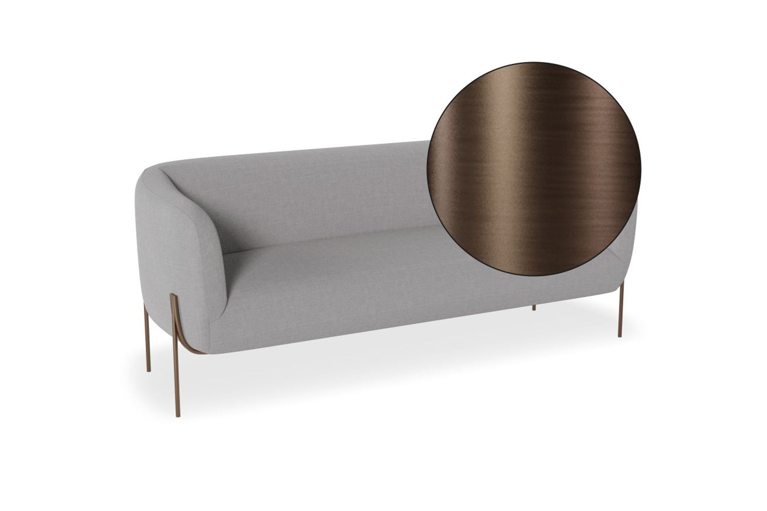 Belle 2.5 Seater Sofa - Cloud Grey - Matt Black Legs