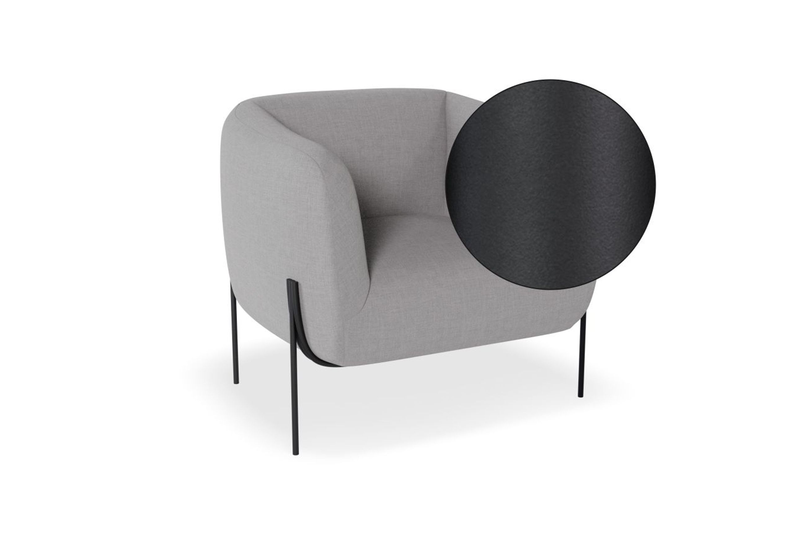 Belle Lounge Chair -Cloud Grey Brushed Matt Bronze Legs