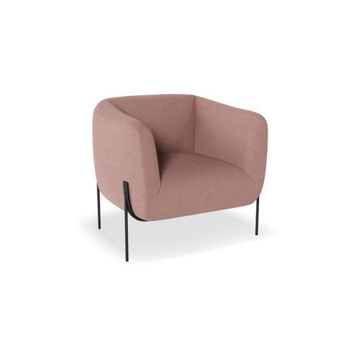 Belle Lounge Chair - Blush Pink - Matt Black Legs