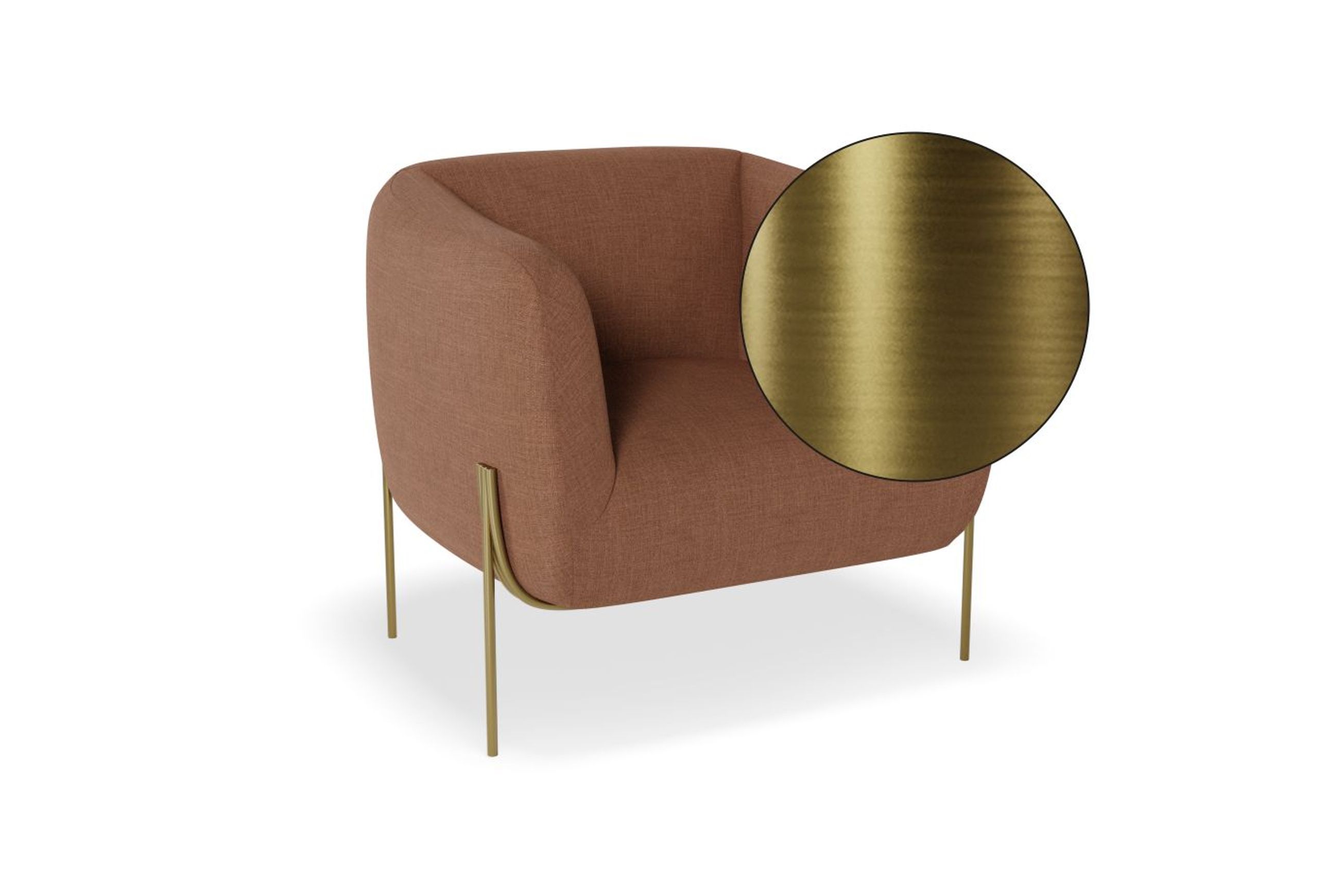 Belle Lounge Chair - Terracotta Rust - Matt Black Legs