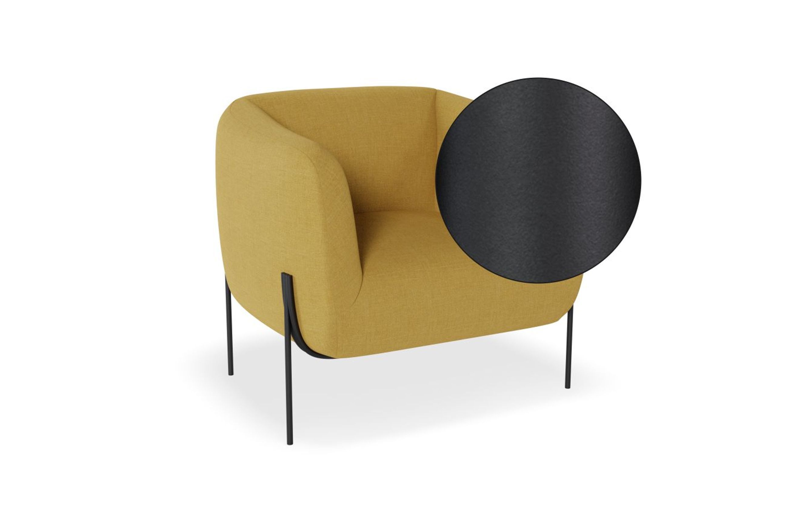 Belle Lounge Chair - Tuscan Yellow - Matt Black Legs