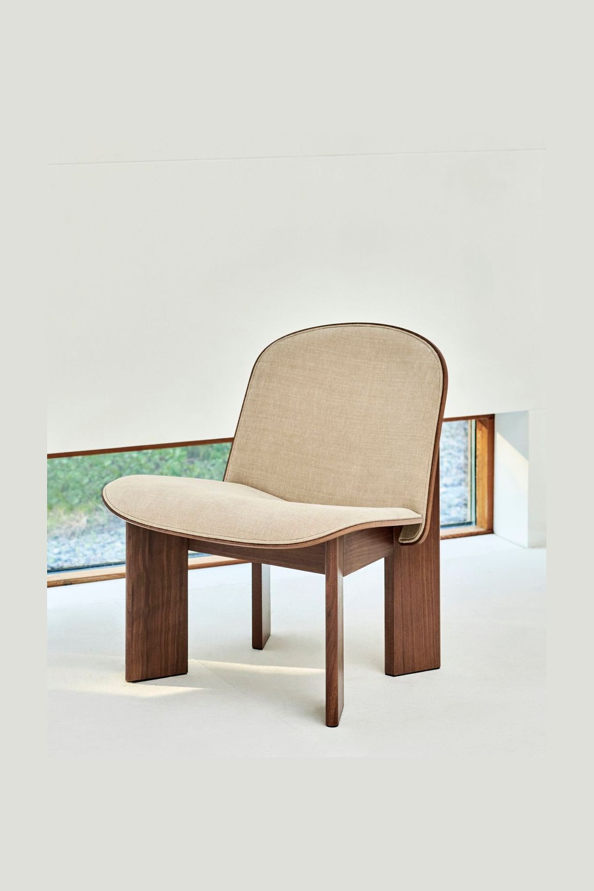 Chisel Lounge Chair Front Upholstered Walnut