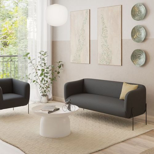 Belle 2.5 Seater Sofa -Storm Grey w Brushed Matt Bronze