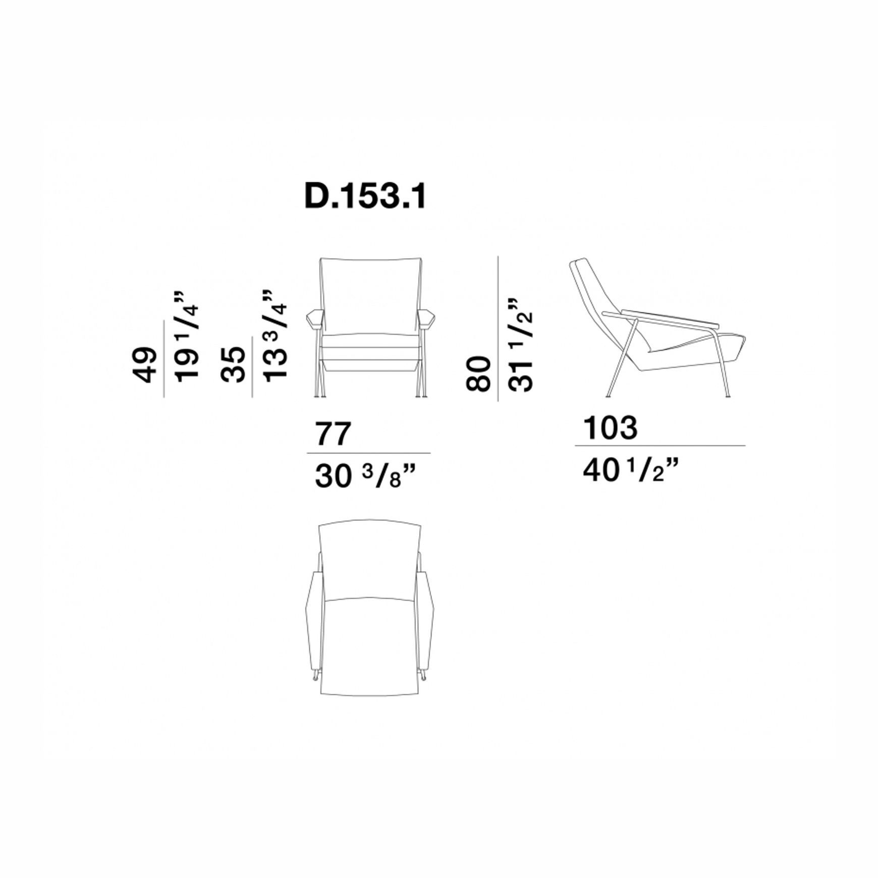 D.153.1 Lounge Chair by Molteni&C dimensions