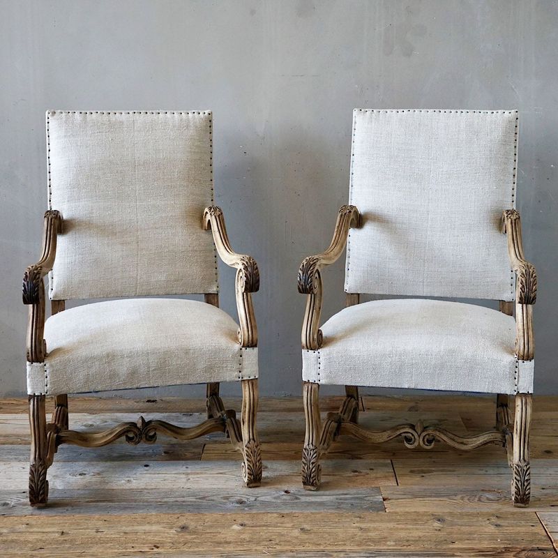 French Louis XIV Armchairs (Pair)