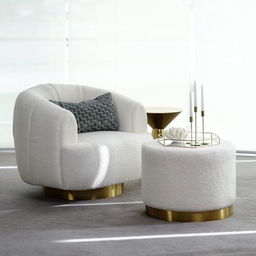 Luxury Occasional Swivel Boucle Armchair - Maguire