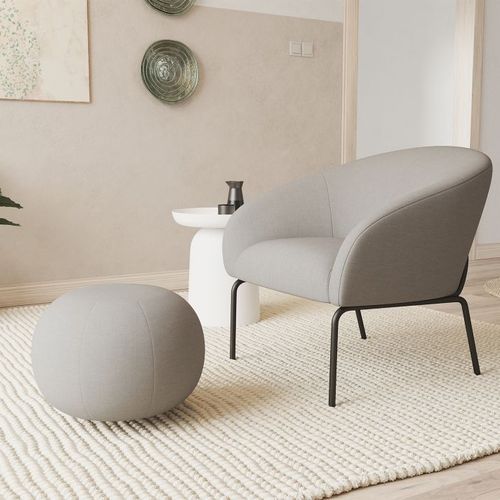 Solace Lounge Chair - Cloud Grey - Brushed Matt Bronze Legs