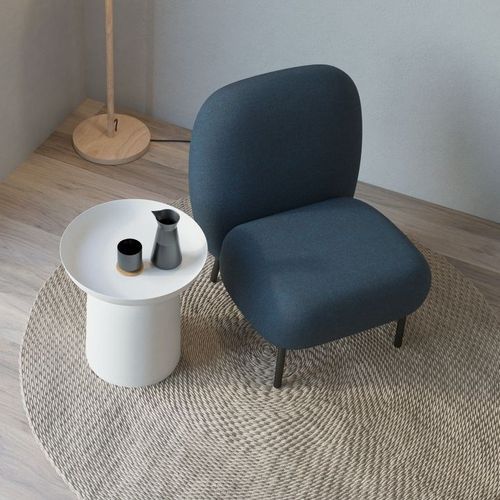 Moulon Lounge Chair - Midnight Blue - Matt Black Legs