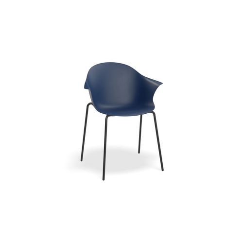 Pebble Armchair Navy Blue - 4 Post Base with Black Legs
