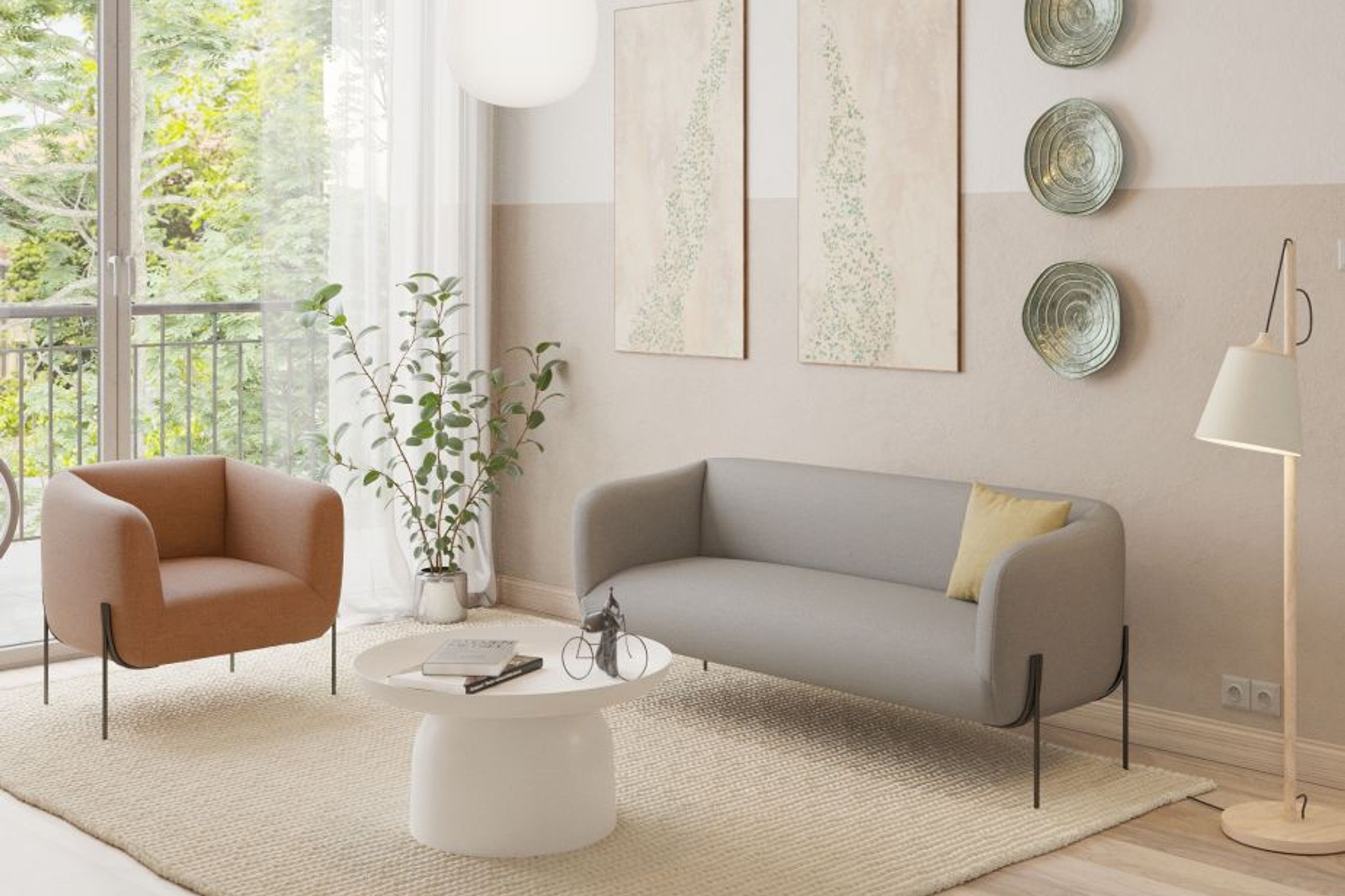 Belle Lounge Chair - Terracotta Rust - Brushed Matt Bronze Legs
