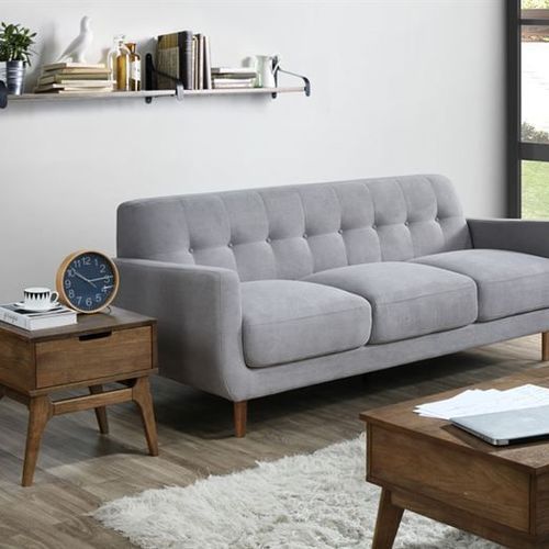 Bella Three Seater Sofa | Couch | Grey Fabric