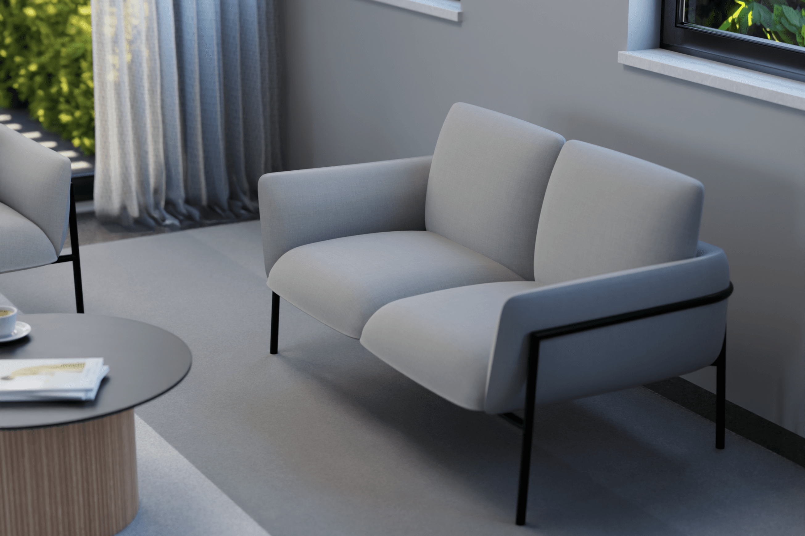 Charlie 2 Seater Cloud Grey