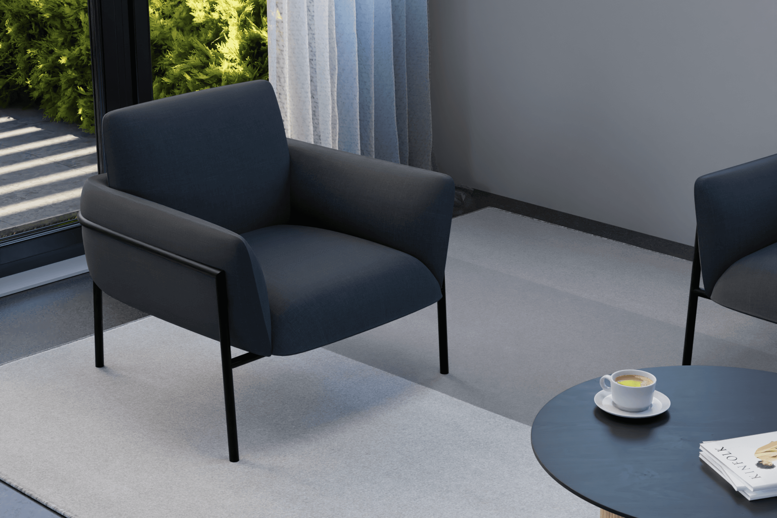 Charlie Single Seater Lounge Chair Midnight Blue