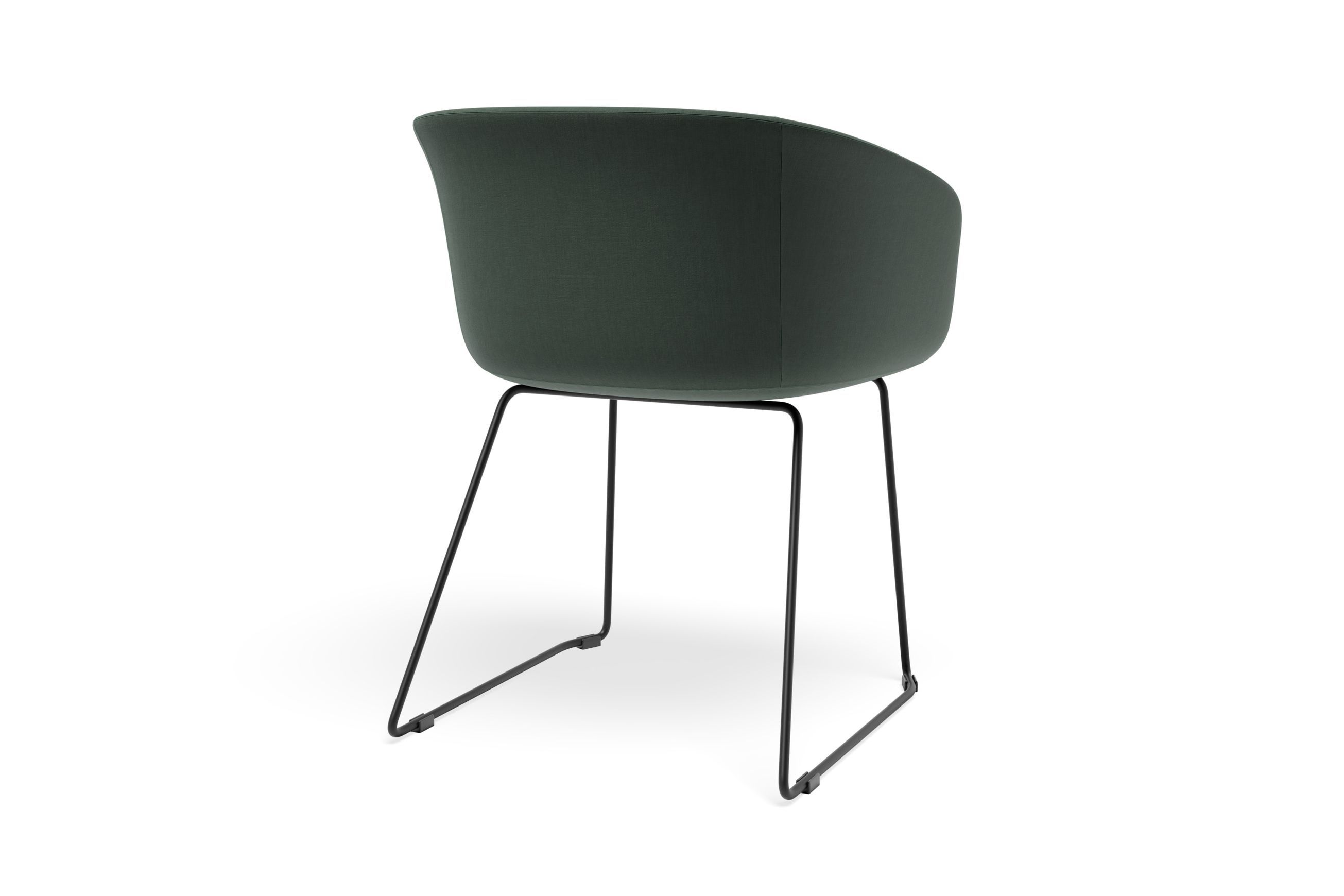 Lonsdale Arm Chair -  Black Sled - Green Fabric