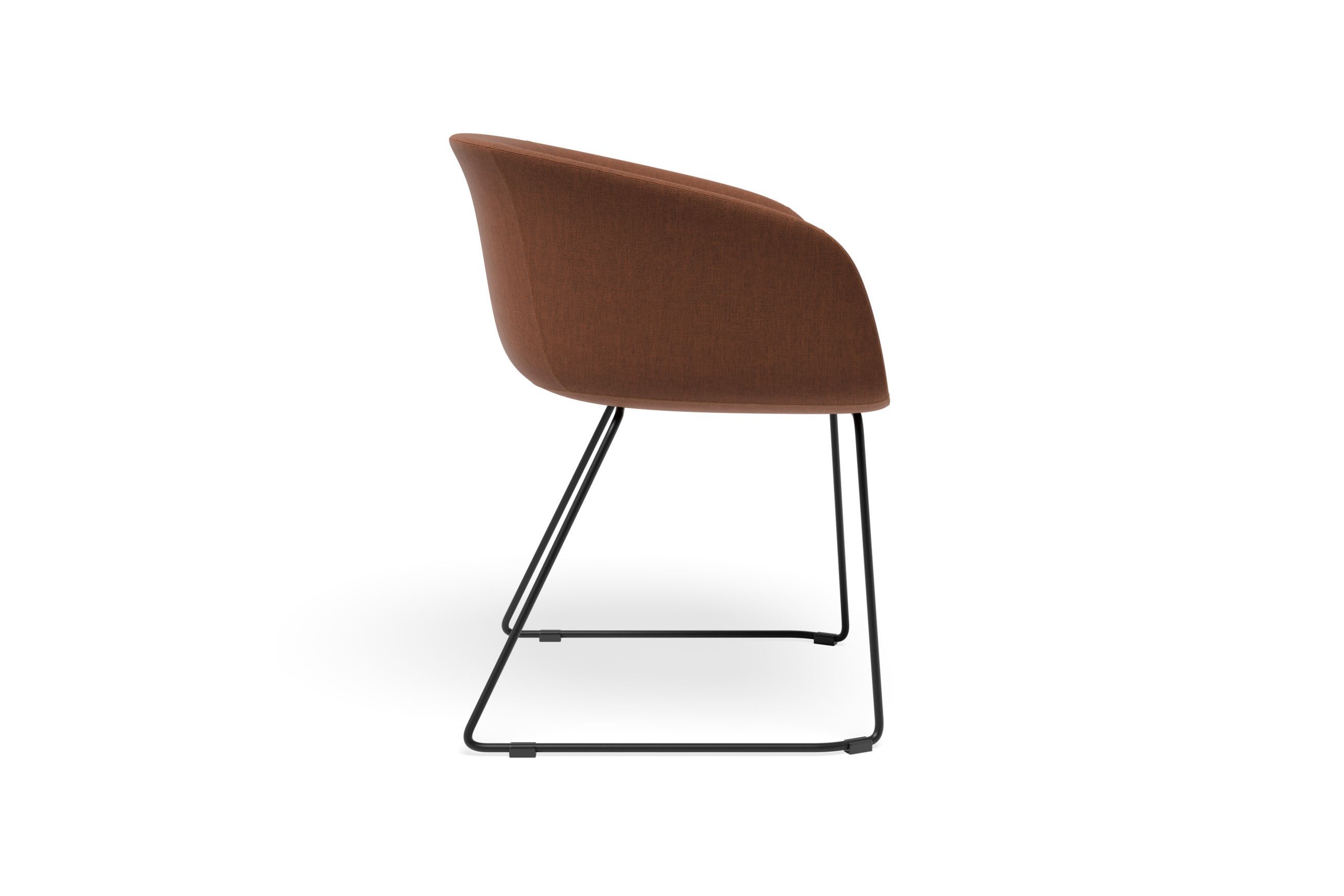 Lonsdale Armchair - Black Sled - Terracotta Brown
