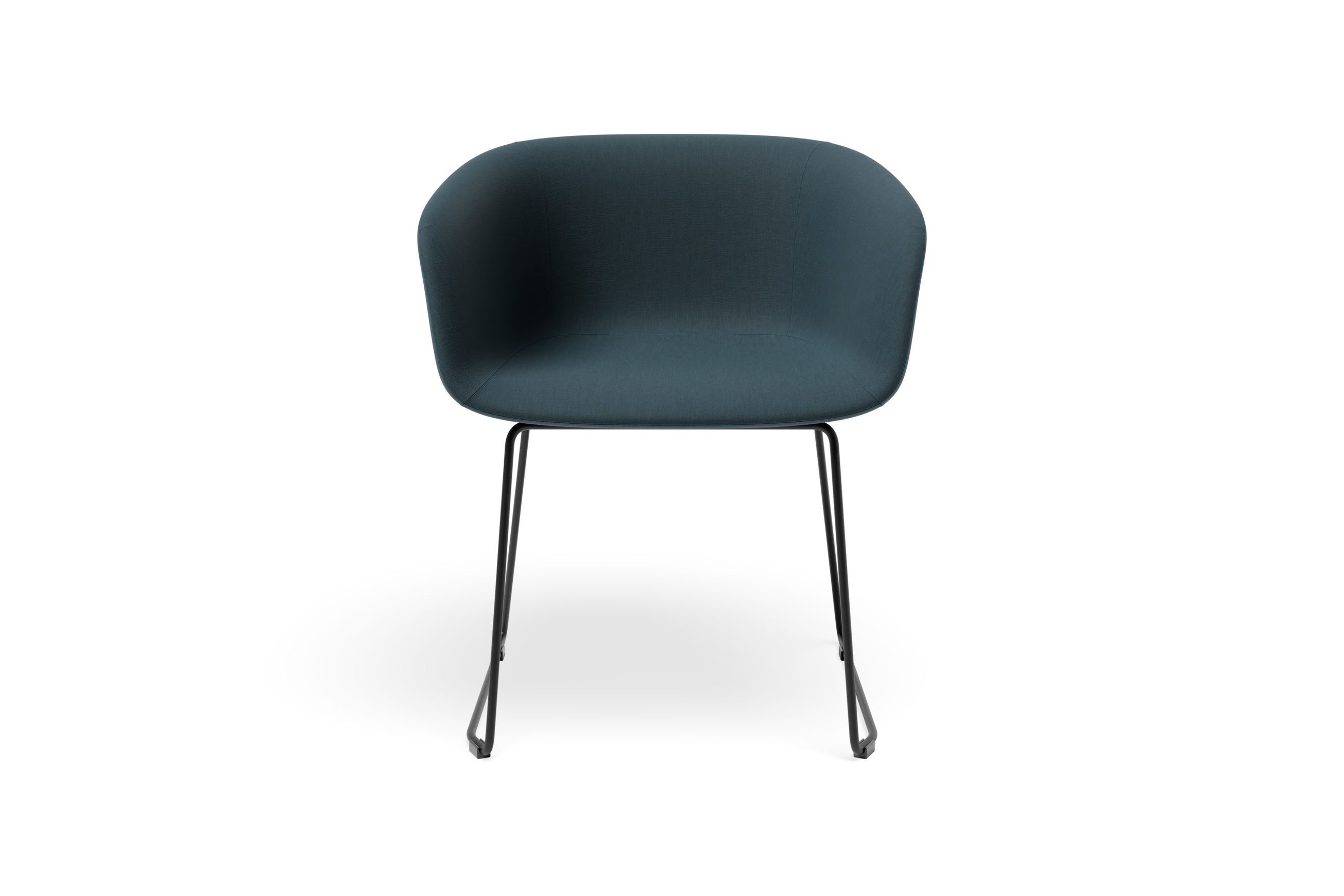 Lonsdale Armchair - Black Sled - Blue Fabric