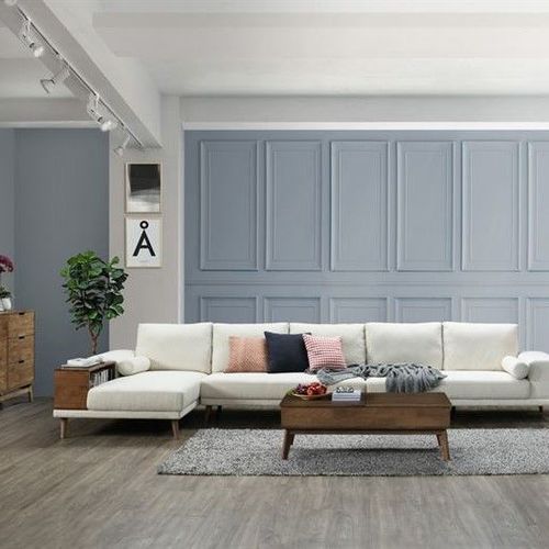 Paris Modular Sofa Series | L-Shape Extension Sofa with Left Chaise | Beige Fabric