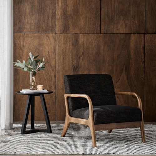 Paris Black Occasional Chair | Walnut | Hardwood Frame