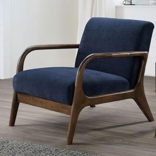 Paris Navy Blue Occasional Chair | Walnut | Hardwood Frame