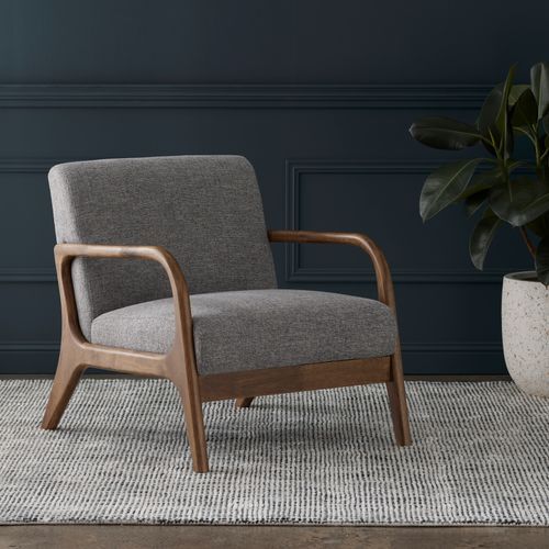 Paris Grey Occasional Chair | Walnut | Hardwood Frame
