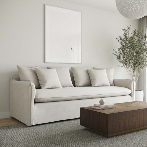 Palms 3 Seater Slip Cover Sofa | Natural Linen
