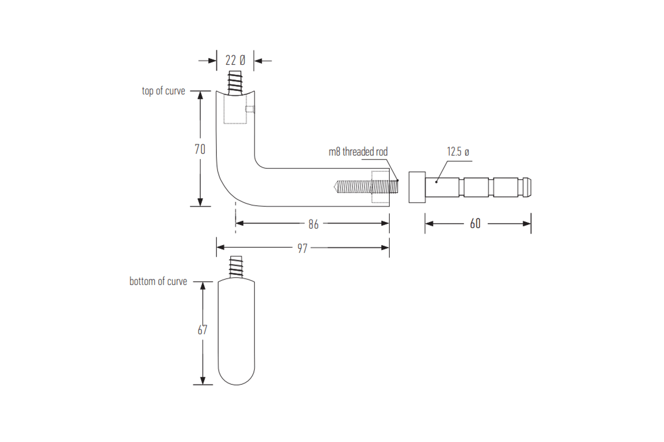 HB595 Stair Rail Bracket