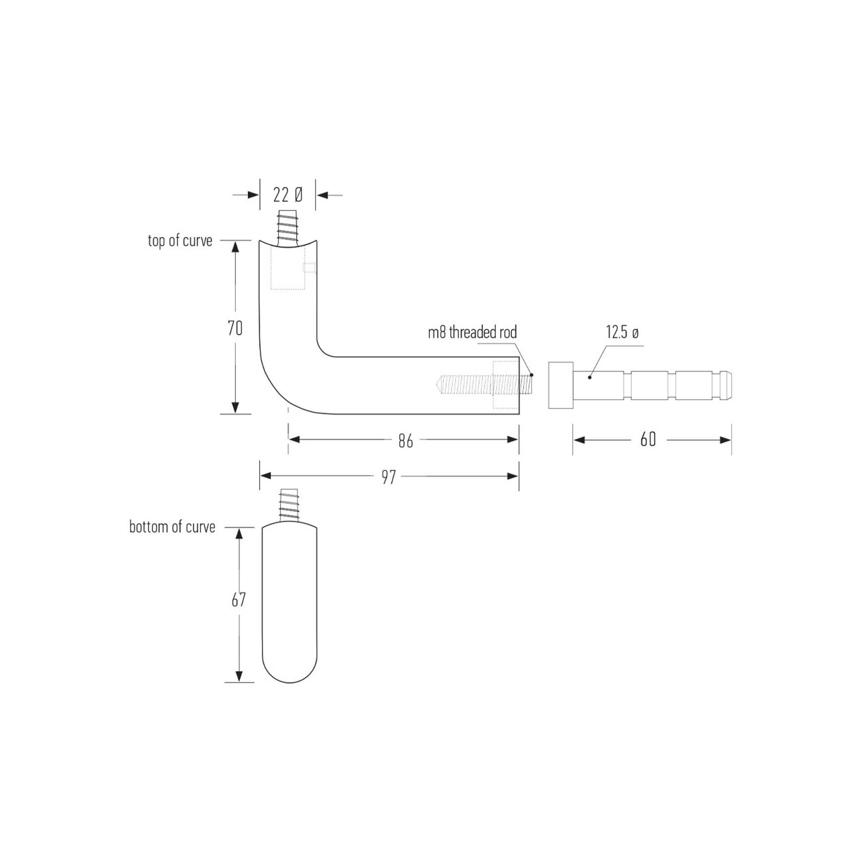 Halliday & Baillie Aluminium D Stair Rail Bracket HB595