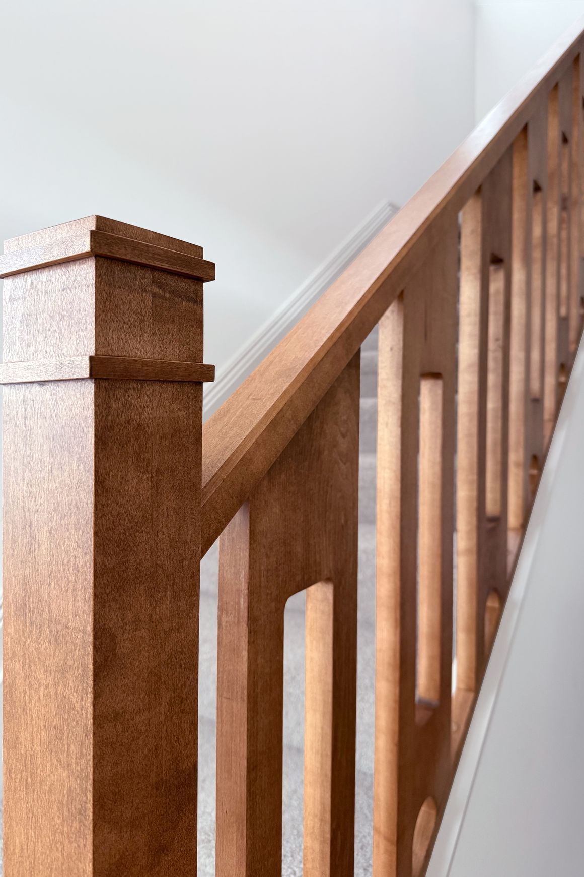 Bespoke Balustrade — Stained Maple