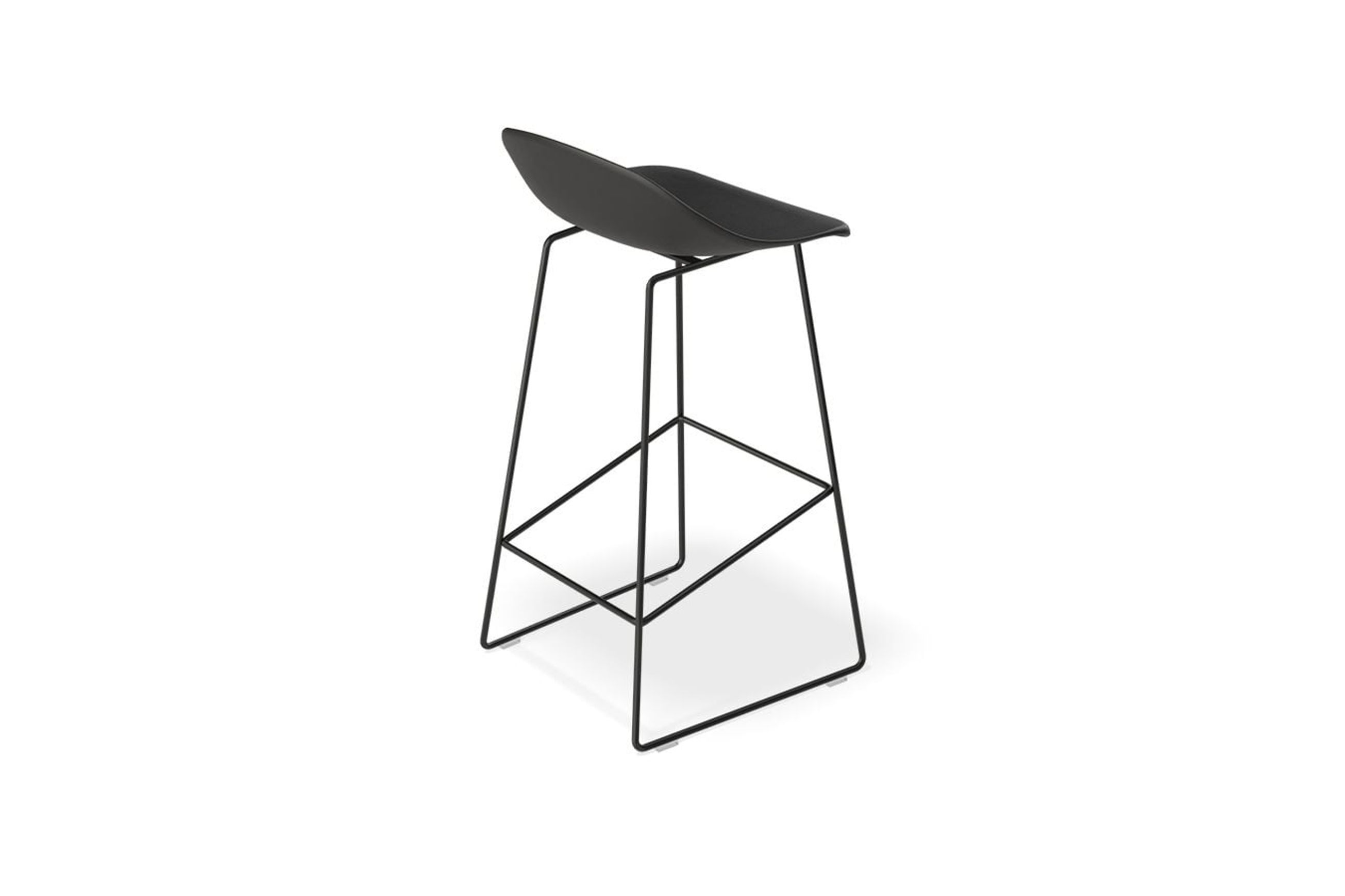 Pop Stool Black Frame and Black Shell Seat