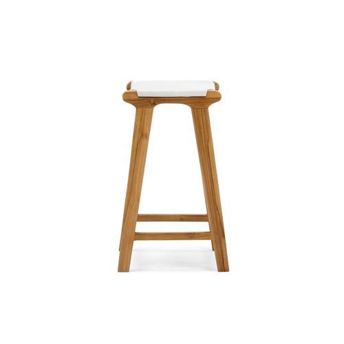 Casey Flat Leather Barstool | 66cm | White