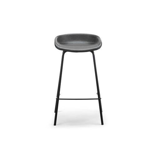 Brandon Vegan Leather Barstool | Set of 2 | Vintage Charcoal