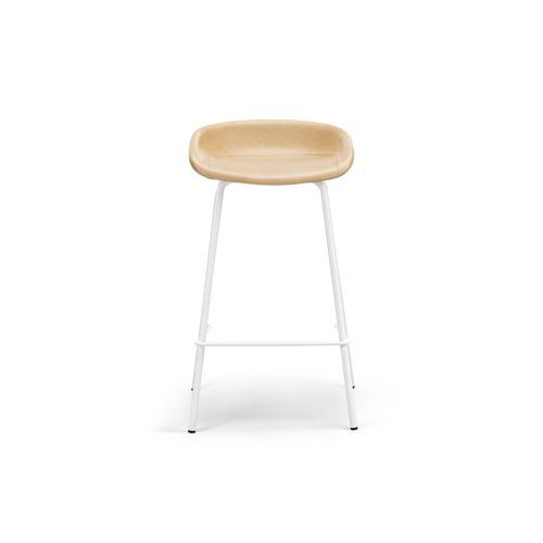Brandon Vegan Leather Barstool | Set of 2 | Beige Latte