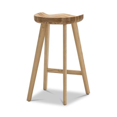 Moku Solid Ashwood Oak Tractor Seat Barstool | Set of 2 | Natural