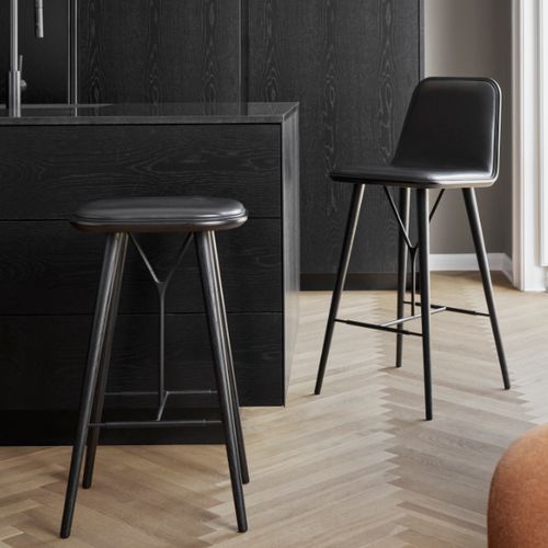 Spine Wood Stool Front Upholstery by Fredericia