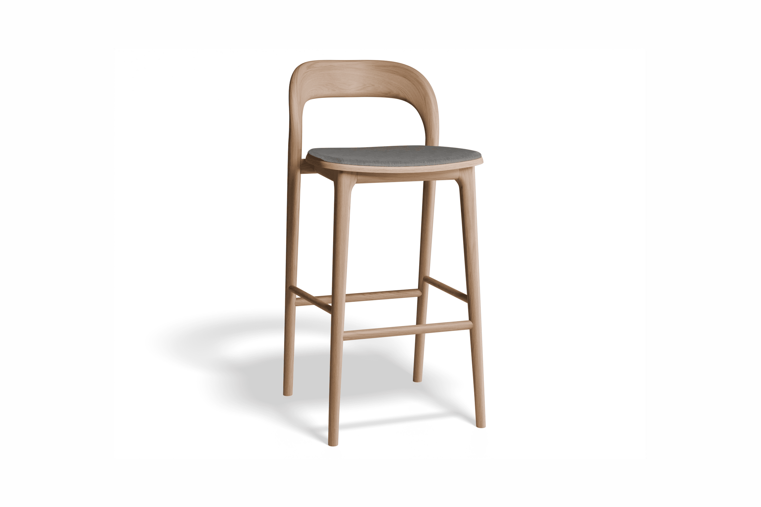 Mia Stool - Natural with Vegan Leather Seat Pad