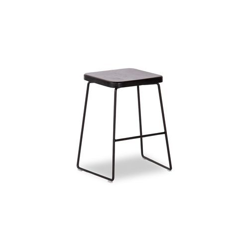 Hugo Low Stool -  Black Seat - 46cm Low Stool Round