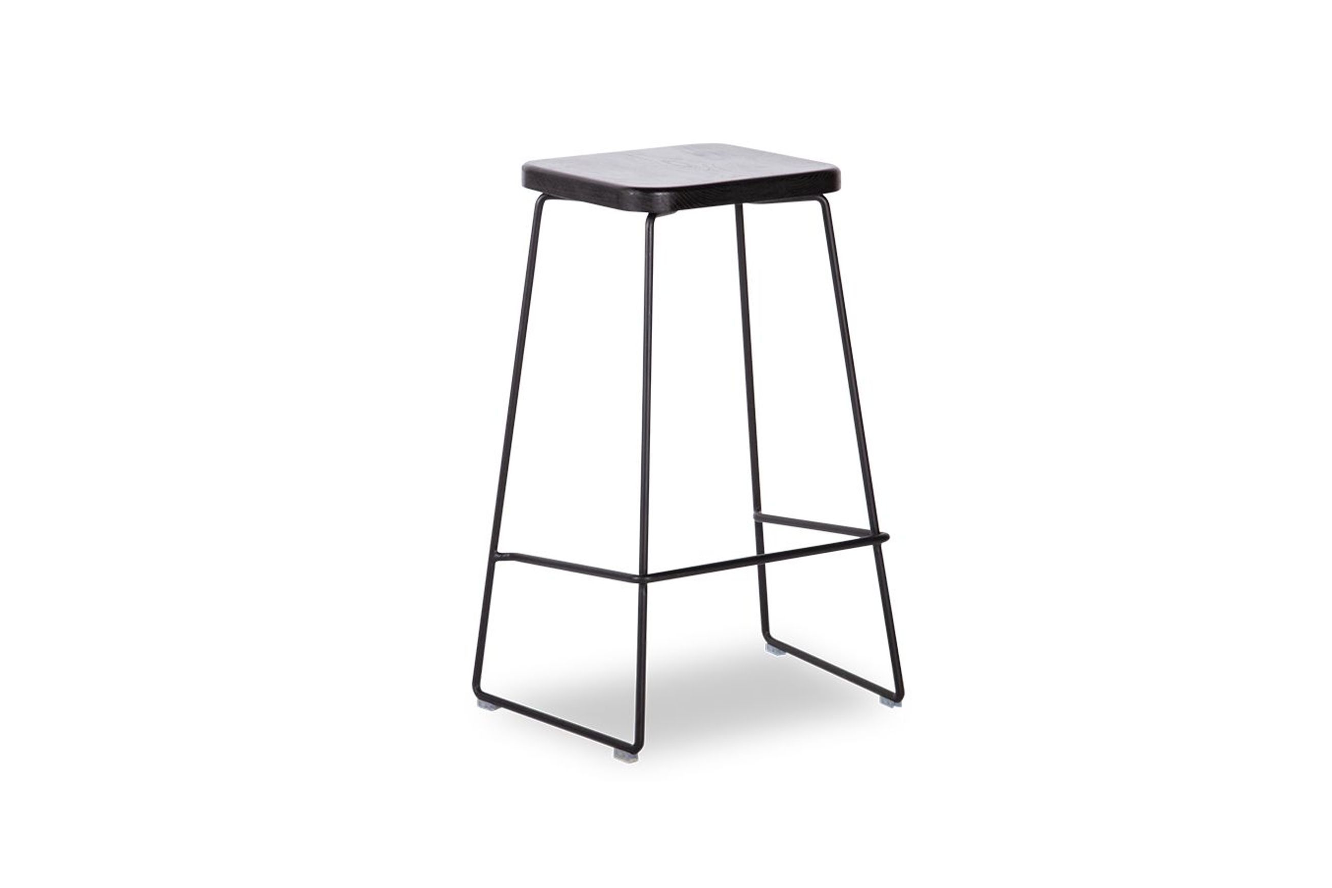 Hugo Bar Stool -  Black Seat - 78cm Square Seat