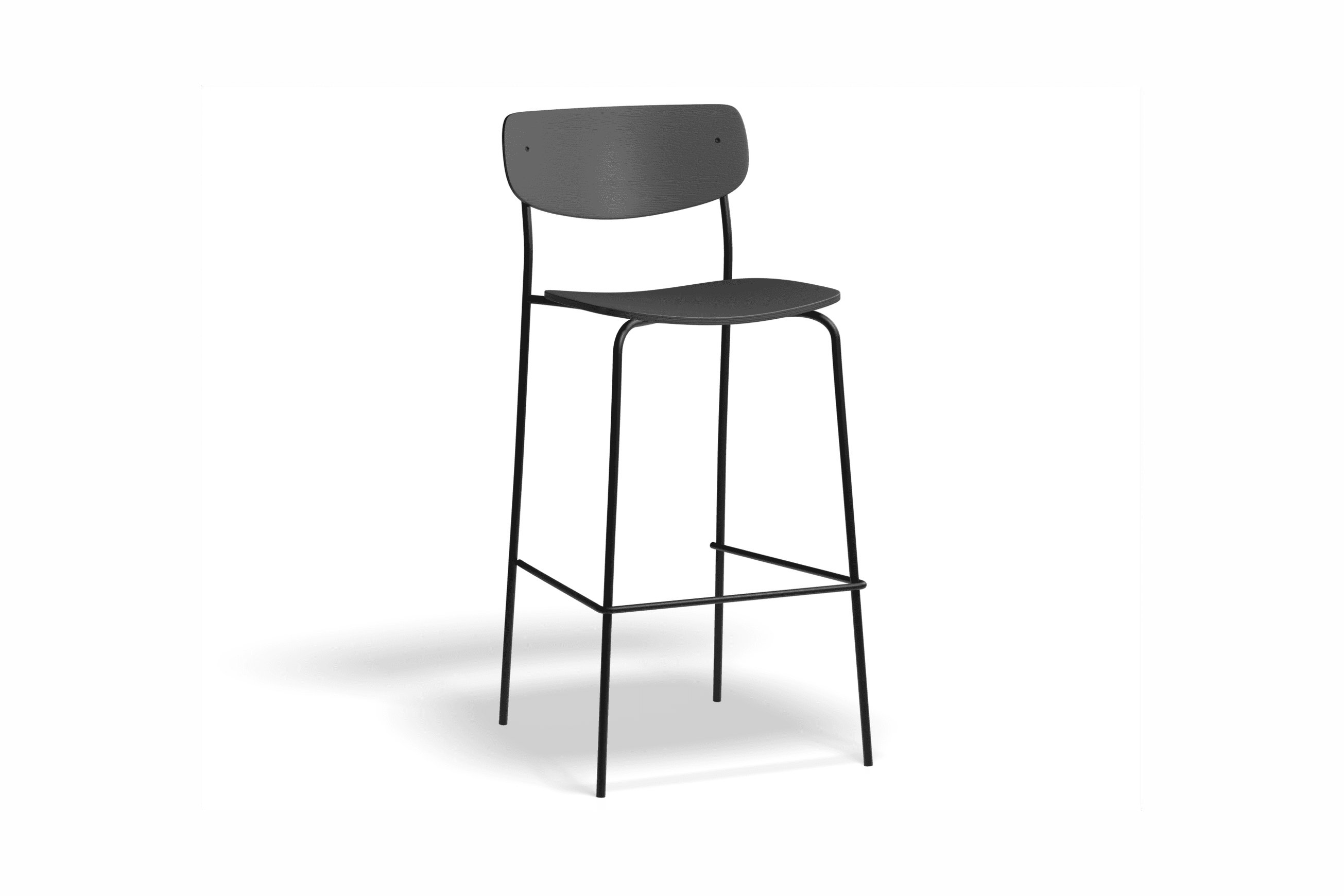 Rylie Stool - Black Stained Ash Seat and Backrest