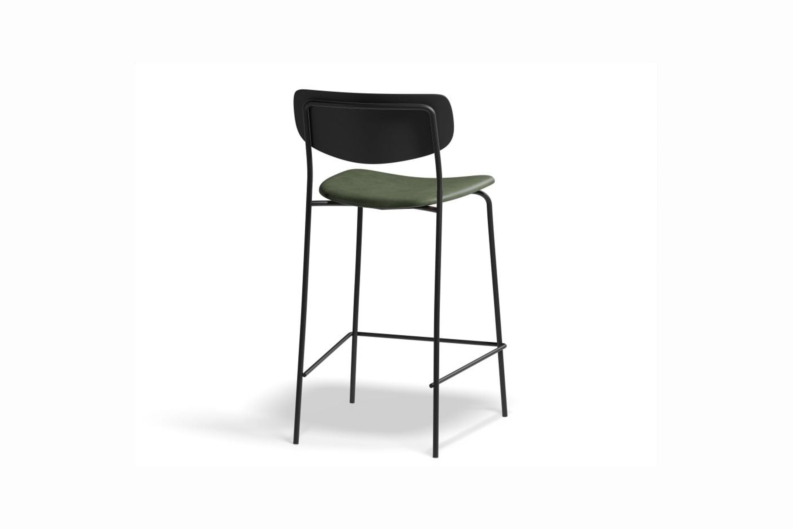Rylie Stool Black with Vegan Leather Seat