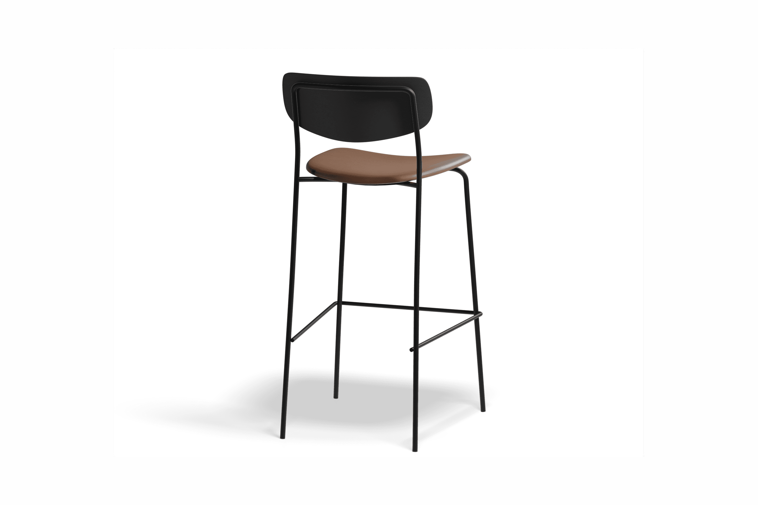 Rylie Stool Black with Vegan Leather Seat