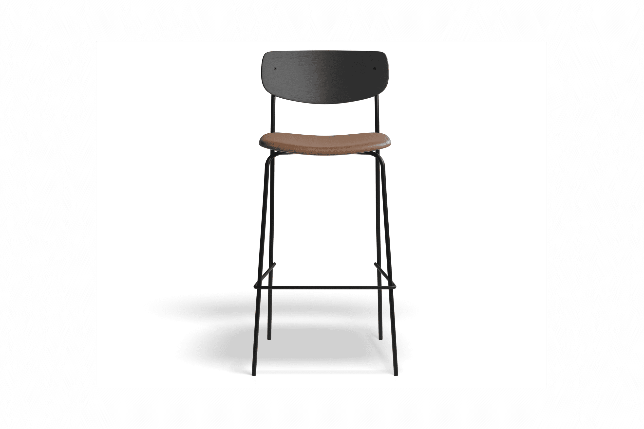 Rylie Stool Black with Vegan Leather Seat