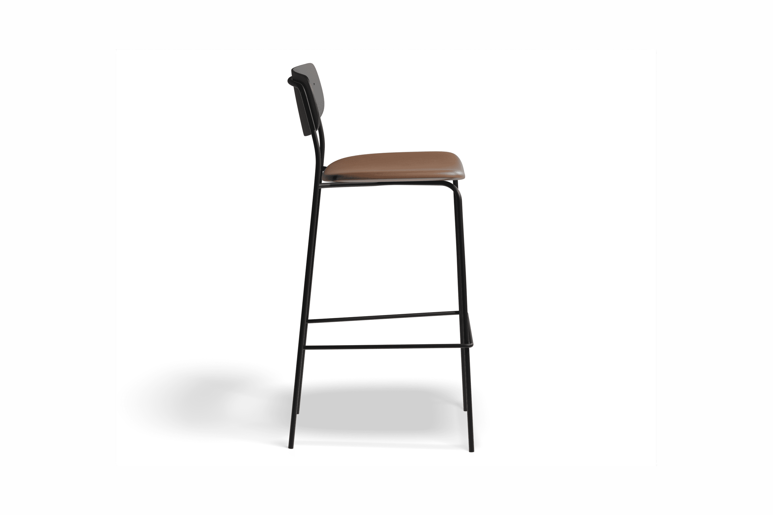 Rylie Stool Black with Vegan Leather Seat