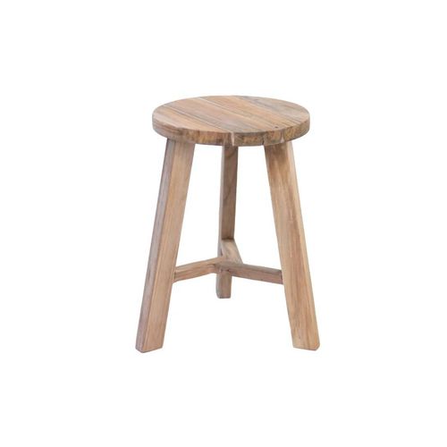 Reclaimed Teak Tripod Stool- Natural