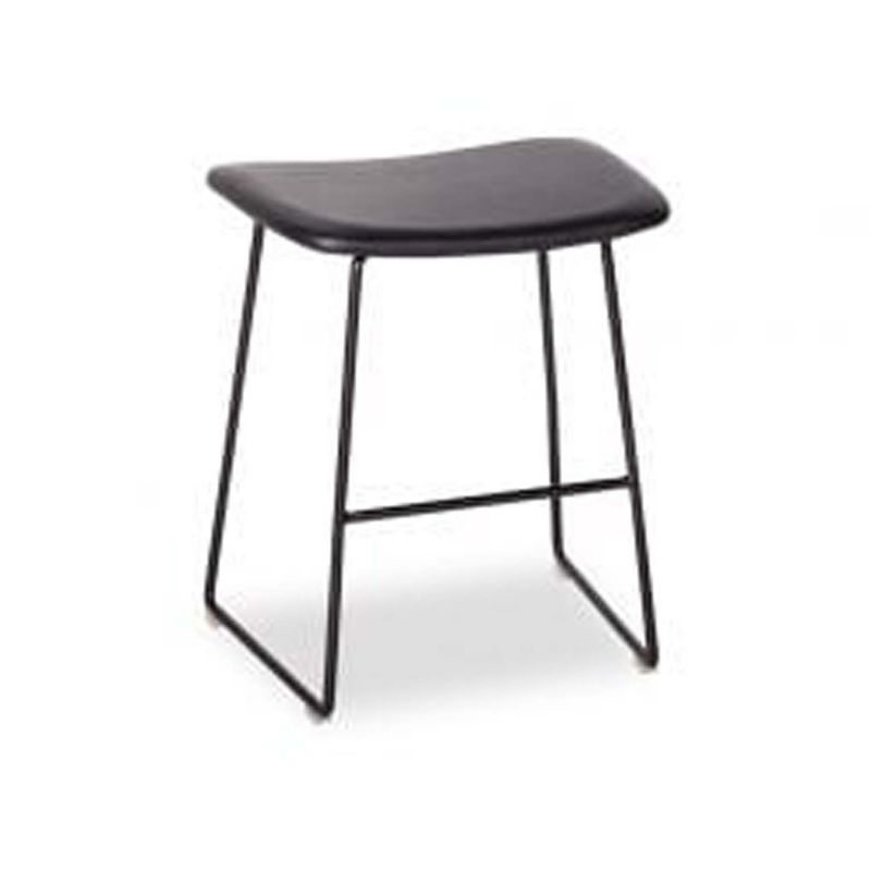Winnie Low Stool -  Black Leather