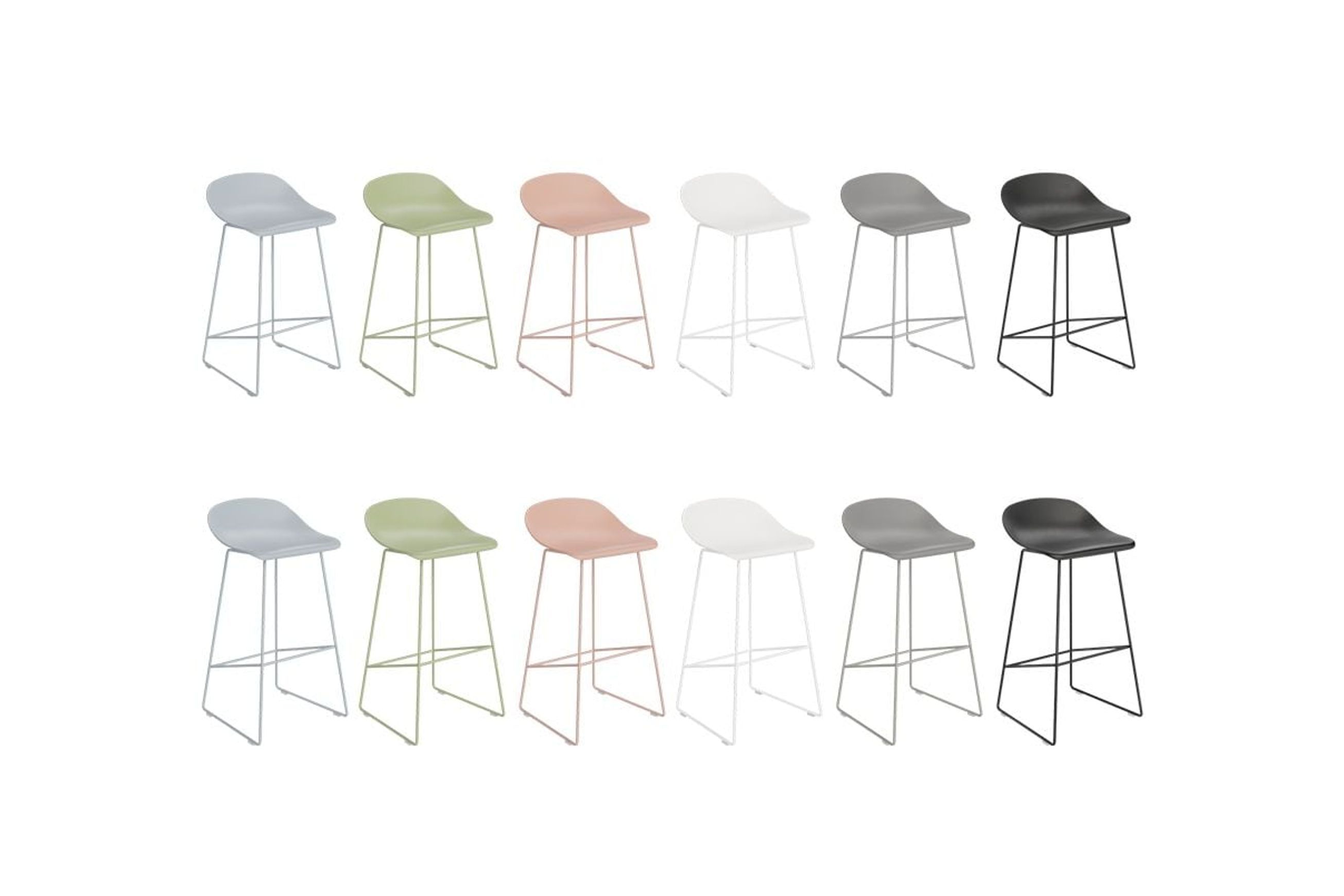 Pop Stool Black Frame and Black Shell Seat