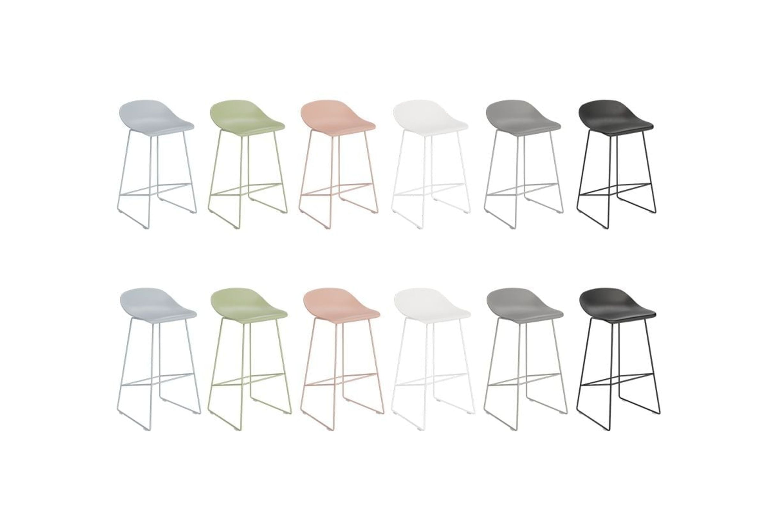 Pop Stool Black Frame and Black Shell Seat